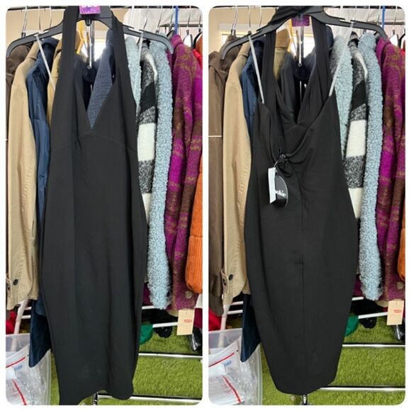 Nookie Medea Midi Body-con Dress Size MEDIUM in Black - Picture 3 of 5